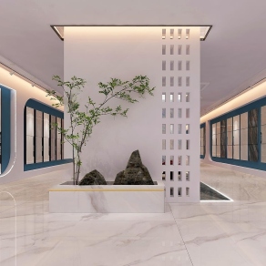 现代瓷砖展厅3D模型下载